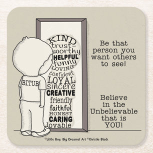 Die persoon zijn kartonnen onderzetters