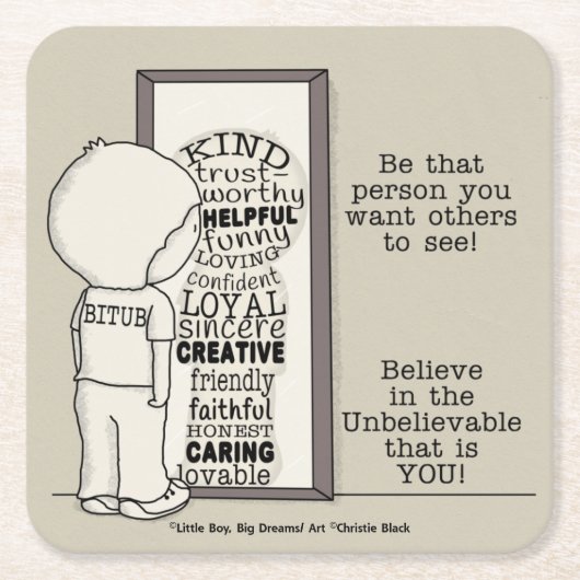 Die persoon zijn kartonnen onderzetters (Voorkant)