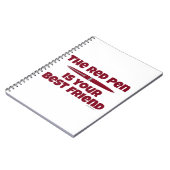 Die rode pen beste vriend bewerken slogan notitieboek (Linkerzijde)