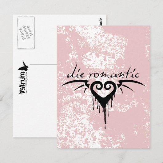 die romantisch briefkaart (Voorkant / Achterkant)