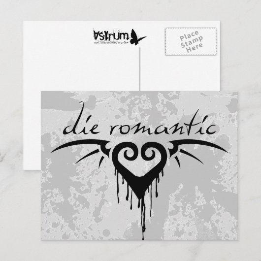 die romantisch briefkaart (Voorkant / Achterkant)