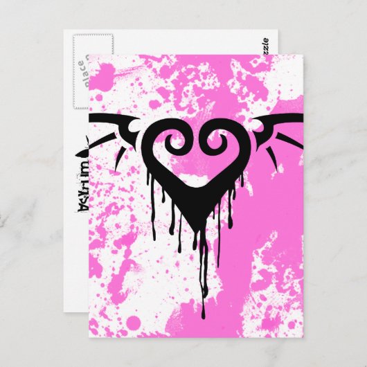 die romantisch hart briefkaart (Voorkant / Achterkant)