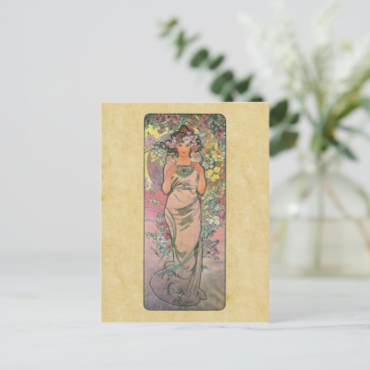 Die Roos van Alfons Mucha 1898 Briefkaart (Staand voorkant)