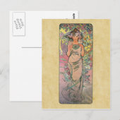 Die Roos van Alfons Mucha 1898 Briefkaart (Voorkant / Achterkant)