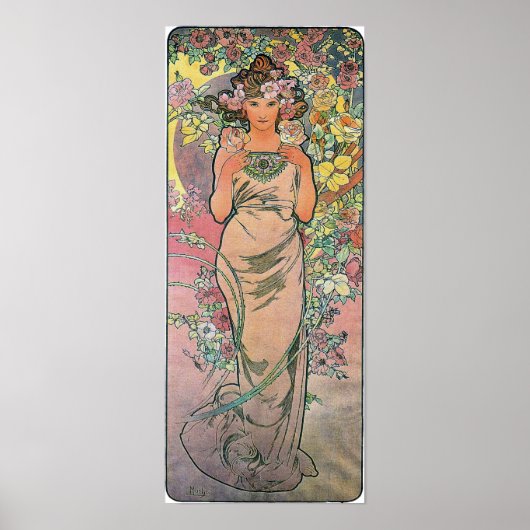 Die Roos van Alfons Mucha 1898 Poster (Voorkant)