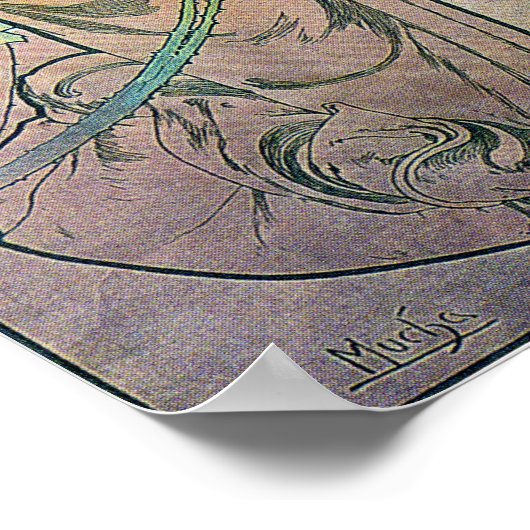 Die Roos van Alfons Mucha 1898 Poster (Hoek)