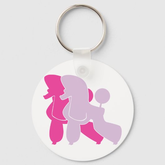 Die roze Poodels Sleutelhanger (Voorkant)
