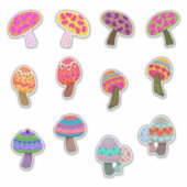 Die Schattigee kleine vilten kijken paddenstoelen Sticker (Voorkant)