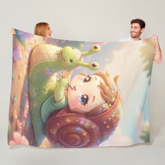 Die Schnecke und der Zauber der Blütenkronen.9 Fleece Deken