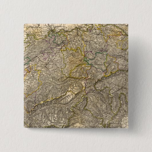 Die Schweiz Vierkante Button 5,1 Cm (Voorkant)