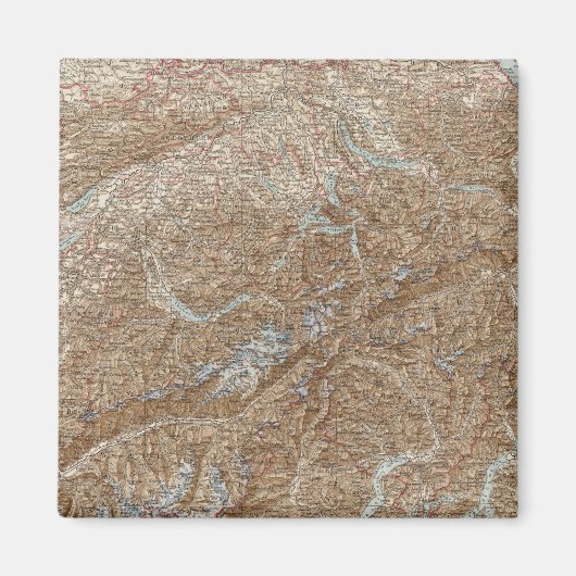 Die Schweiz, Zwitserland Atlas Map Magneet (Voorkant)