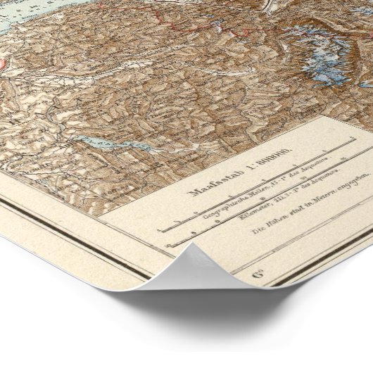 Die Schweiz, Zwitserland Atlas Map Poster (Hoek)