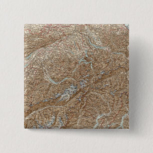Die Schweiz, Zwitserland Atlas Map Vierkante Button 5,1 Cm