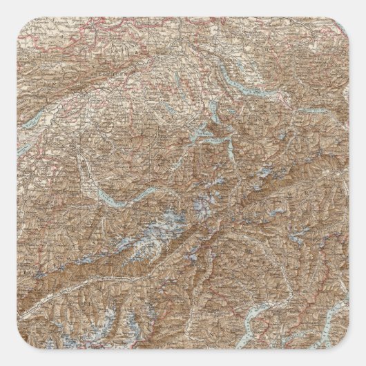 Die Schweiz, Zwitserland Atlas Map Vierkante Sticker (Voorkant)