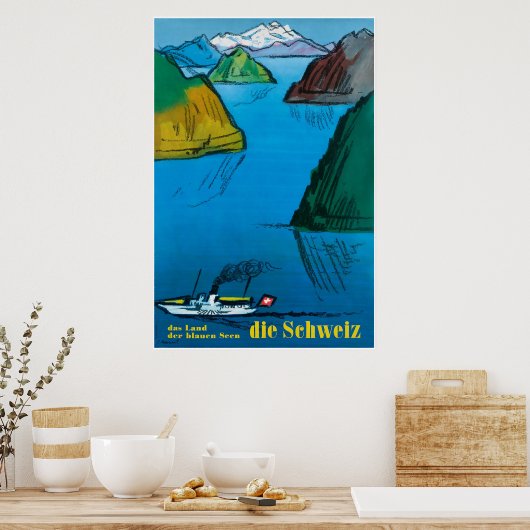 Die Schweiz, Zwitserland, reisposter Poster (Keuken)