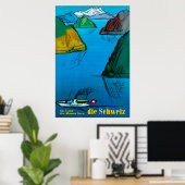 Die Schweiz, Zwitserland, reisposter Poster (Thuiskantoor)