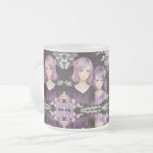 Die Schwestern Lavendel & Sakura Matglas Koffiemok (Voorkant links)