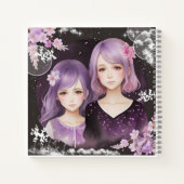 Die Schwestern Lavendel & Sakura Notitieboek (Achterkant)