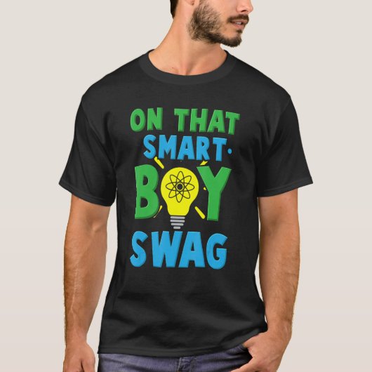 Die slimme jongen zwaaide grappige STEM School Sci T-shirt (Voorkant)