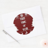 die tijd van het jaar ronde sticker (Envelop)