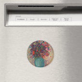 Die Türkisvase van Redon Odilon (beste kwaliteit) Magneet (Insitu (Vaatwasser))