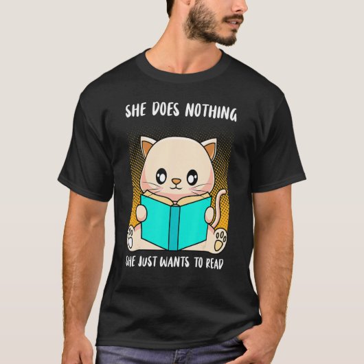 Die Tut Nix die Will Nur Lesen Books Kat Oreders T-shirt (Voorkant)