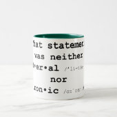 Die uitspraak was letterlijk noch ironisch tweekleurige koffiemok (Center)