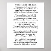 DIE VAN JE HOUDT BESTE MOEDER GEDICHT POSTER (Voorkant)