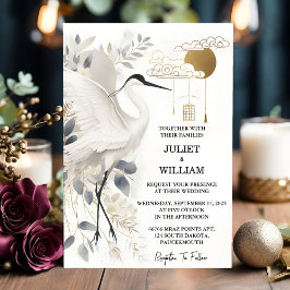 Die Veer Rustieke Aziatische Sky Cloud Crane Bruil Kaart