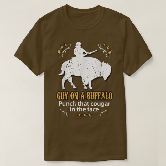 Die vent op een Buffalo ~ Punch die Cougar in het  T-shirt (Design voorkant)