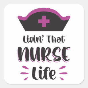 Die verpleegster leven verpleegkundigen noodoproep vierkante sticker