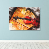 Die Violine Canvas Afdruk (Insitu (Houten vloer))