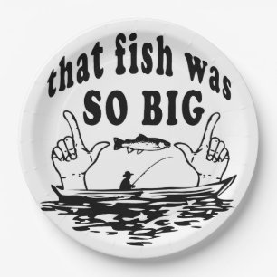 Die vis was zo groot papieren bordje