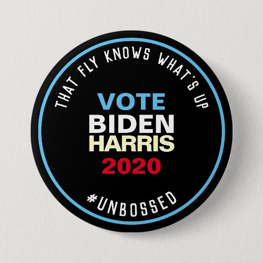Die vlucht met STEMMING BIDEN HARRIS 2020 Large Ronde Button 7,6 Cm (Voorkant)