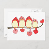 Die vogels op Valentijnsdag Feestdagenkaart (Voorkant / Achterkant)