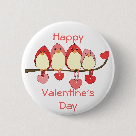 Die vogels op Valentijnsdag Ronde Button 5,7 Cm (Voorkant)