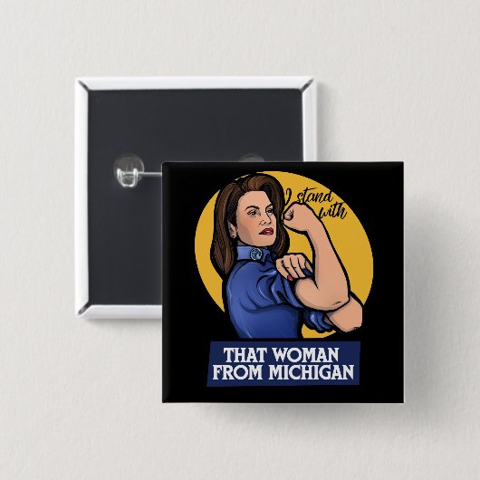 Die vrouw uit Michigan Gretchen Whitmer Vierkante Button 5,1 Cm (Voorkant /achterkant)