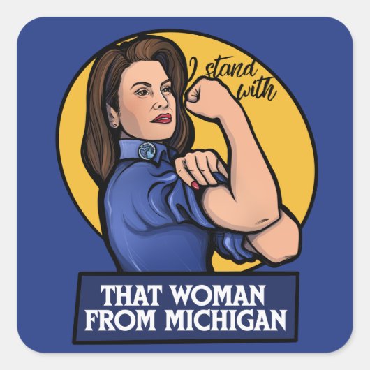 Die vrouw uit Michigan Gretchen Whitmer Vierkante Sticker (Voorkant)
