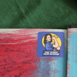 Die vrouw van Michigan Gretchen Whitmer Square S Vierkante Sticker