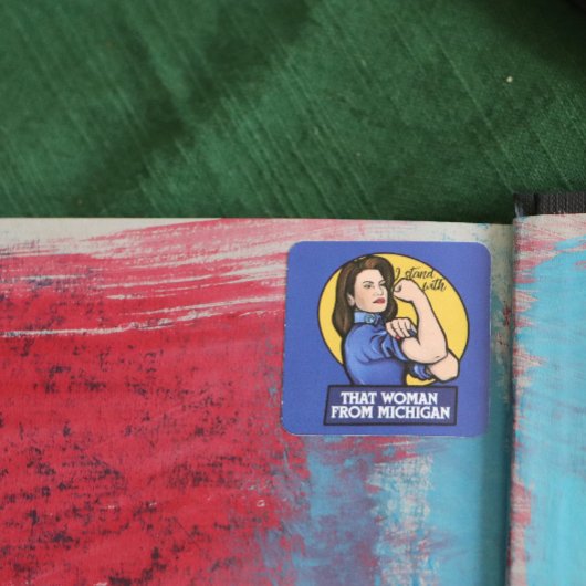 Die vrouw van Michigan Gretchen Whitmer Square S Vierkante Sticker
