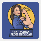 Die vrouw van Michigan Gretchen Whitmer Square S Vierkante Sticker (Voorkant)