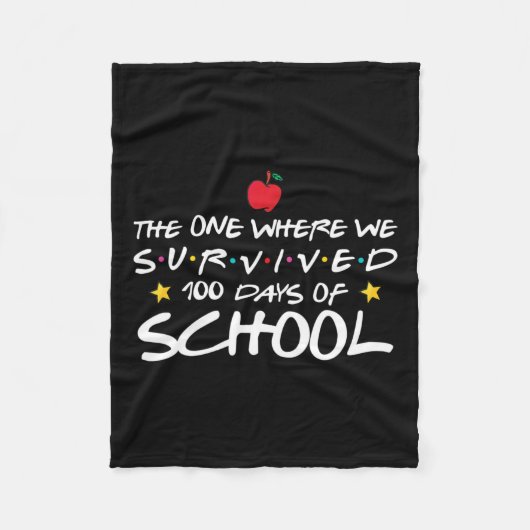Die waar we 100 dagen op school overleven fleece deken (Voorkant)