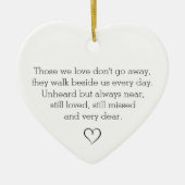 Die waar we van houden, gepersonaliseerde gedenkpl keramisch ornament (Voorkant)