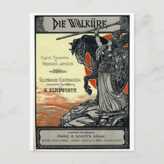 Die Walküre (Vocal score titelpagina, 1899) Briefkaart (Voorkant)