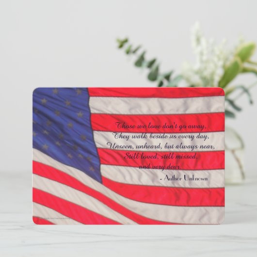 Die we houden van Memorial Service, Amerikaanse vl Programmakaart (Staand voorkant)