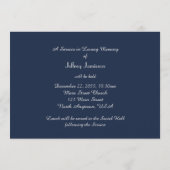 Die we houden van Memorial Service oude houten kru Programmakaart (Achterkant)