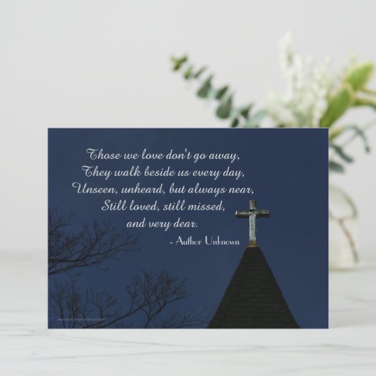 Die we houden van Memorial Service oude houten kru Programmakaart (Staand voorkant)