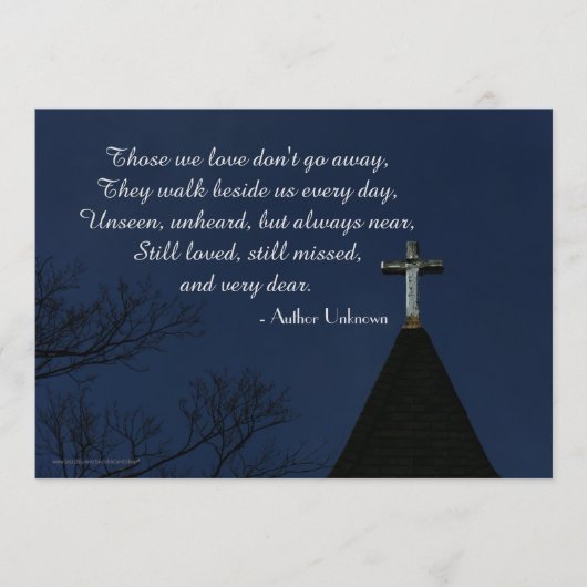 Die we houden van Memorial Service oude houten kru Programmakaart (Voorkant)