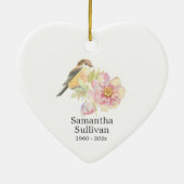 Die we houden van vogelherdenking keramisch ornament (Achterkant)