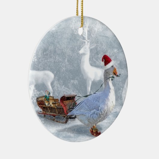Die Weihnachtsgans Keramisch Ornament (Rechts)